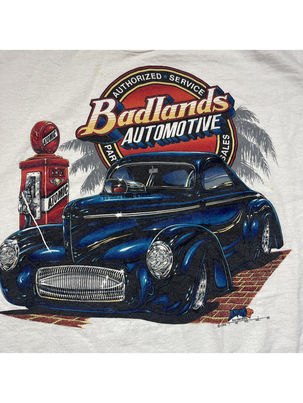 Lee Badlands Automotive Hot Rod Graphic Tee XL 1992